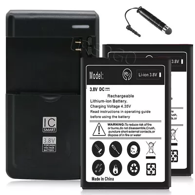 2x 4320mAh Standard Battery Charger For LG Optimus Dynamic II L39C Cellphone USA • $62.64