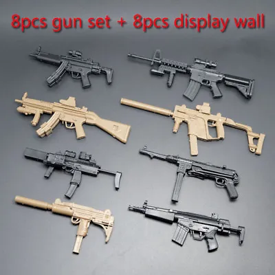 £13.86 • Buy 8pcs 1/6 MP5 HK53 UZI MK18 MP7 KRISS VECTOR Military Model Gun Toy+Display Wall