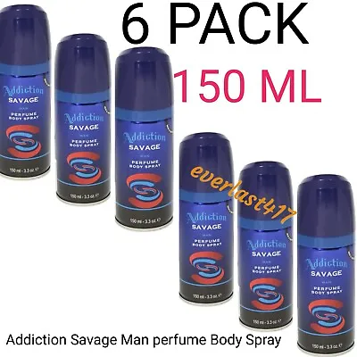 Addiction Savage Man Perfume Body Spray 150ml ( 6 Pack ) • £19.90