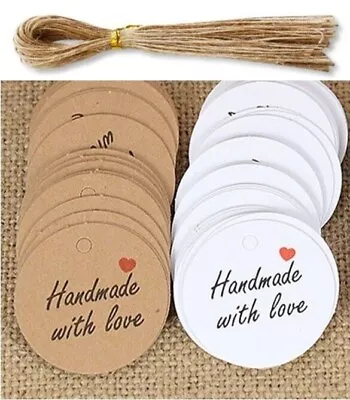 Swing Tags  Handmade With Love  20 X Kraft/White Gift Tags Wedding/Baby Shower • $3.95