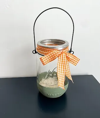 Mason Jar Fall Lantern Decor With Battery Operated Candle • $9.99