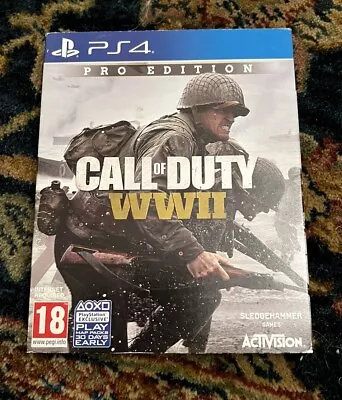 Call Of Duty WW2 II World War Pro Edition - Steelbook - Sony PlayStation 4 PS4 • £8.50