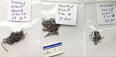 133 Pcs Mustad 3906B Size 10 14 & 16 2XL Sproat Bend Fly Tying Hooks Materials • $4.50