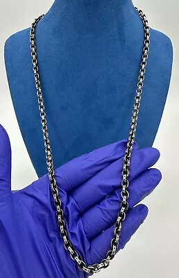 Chrome Hearts CH Roll Chain Necklace 24 Inches Sterling Silver 925 5mm 44g • $2145.92