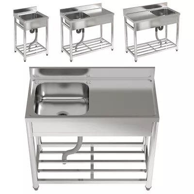 Stainless Steel Catering Sink Commercial Kitchen Washing Bowl Free Standing Unit • £145.95