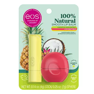 Eos 100% Natural Lip Balm Stick & Sphere - Pineapple Passionfruit Coconut Milk.. • $19.99