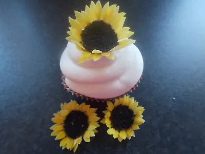 Edible 3D Wafer Paper Sunflower Flowers For Cake And Cupcake Toppers  • £7