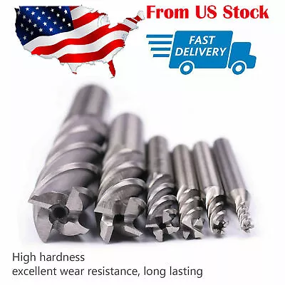 6pc HSS CNC 4 Flute Spiral Bit End Mill Cutter 1/8 3/16 1/4 5/16 5/8 1/2  In US • $18.04