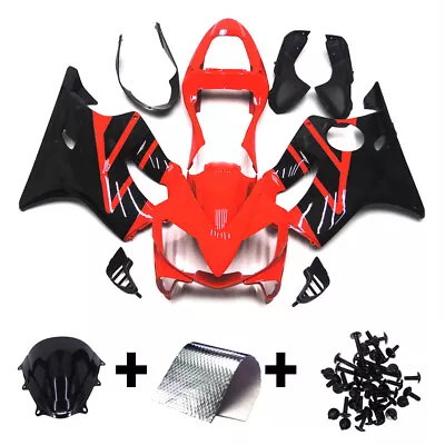 Red Black Plastics Fairing For Honda CBR600F4i 2001 2002 2003 Injection Bodywork • $432.95