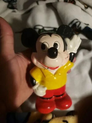 Vintage 1960's Ceramic 6.5  Mickey Mouse Walt Disney Productions Coin Piggy Bank • $1