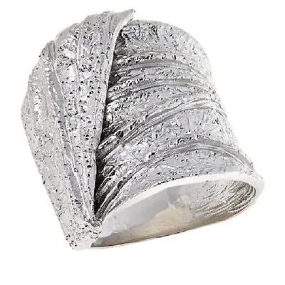 HSN Bianca Milano Sterling Silver Wide Textured Ring Size 5 • $89.99