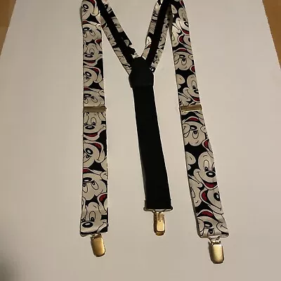 Mickey Mouse Suspenders Disney Faces Red Black White Dress Up Adjustable Adult • $13