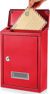 Metal Donation Box With 2 Keys Lockable Mailbox Wall Mounted Suggestion Box Safe • $37.59