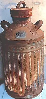 Vintage  Ellisco 10 Gallon Motor Oil Can With Lid Attached • $200
