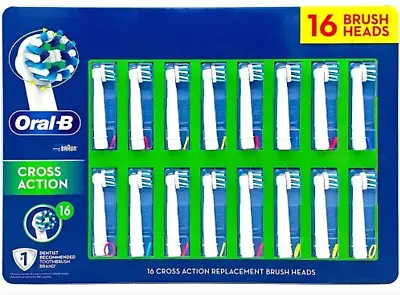 $71.50 • Buy NEW Oral-B Cross Action 16 Replacement Heads CrossAction For Electric Toothbrush