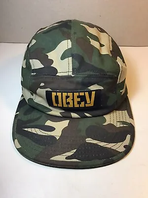 OBEY Propaganda Giant Camo 5 Panel Cap Adjustable Hat • $18