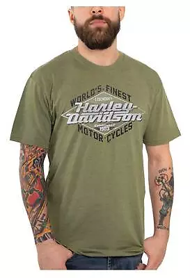 Harley-Davidson Men's Willpower Short Sleeve Crew-Neck T-Shirt - Military Green • $24.95