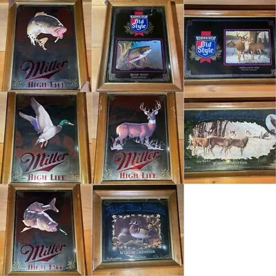 LOT Of 8 Collection Miller High Life-PBR-Old Style Wildlife Mirrors Signs Beer • $399.99