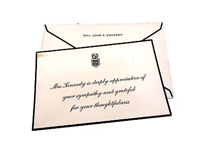 Jacqueline Kennedy 1963 Condolence Appreciation Card JFK Death Historic Ephemera • £42.76