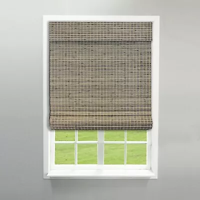 Cordless Driftwood Window Bamboo Roman Shade 29  W X 64  L • $34.98