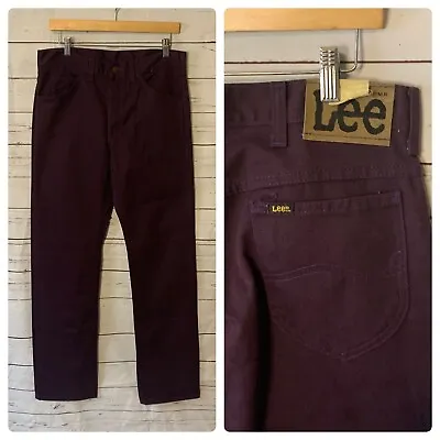 Deadstock 70s Lee Purple Denim Jeans Straight Fit  50/50 USA 1970s 33x34 • $88