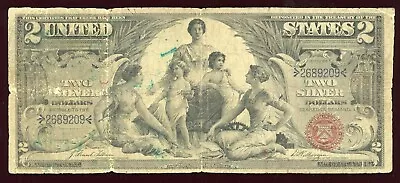 1896 $2 Dollar Educational Note Silver Certificate Large Size Two Dollar FR.247 • $699