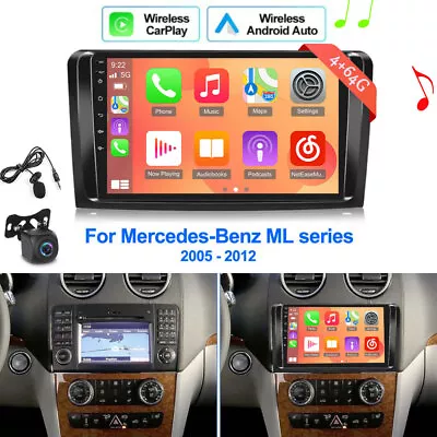 Cam+ Carplay 9'' Android13 Car Radio GPS Stereo For Mercedes Benz ML-W164 4+64G • $189.99