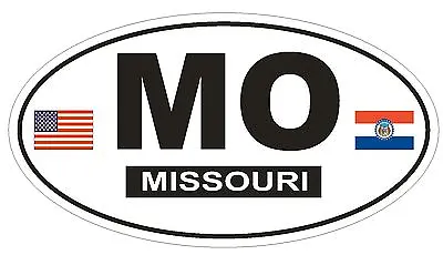 MO Missouri Oval Bumper Sticker Or Helmet Sticker D789 Euro Oval With Flag • $1.39