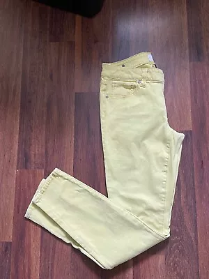 CAbi Jeans Women's Size 6 Style 760 Skinny Low Rise Stretch Limon Bree Yellow • $14