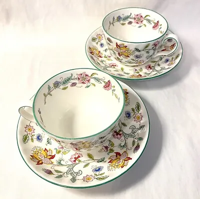 Minton Haddon Hall Signed Teacup Saucer Made In England Floral B1451 (one) • $17.95
