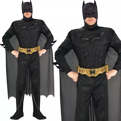 £44.99 • Buy Deluxe Mens Batman Costume Dark Knight Fancy Dress Musclechest Halloween Outfit