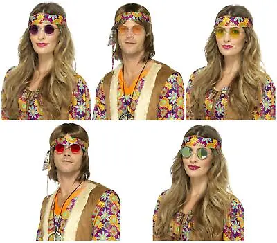 Adult Hippie Festival Glasses Music Icon Fancy Dress Party Accessory • £3.04