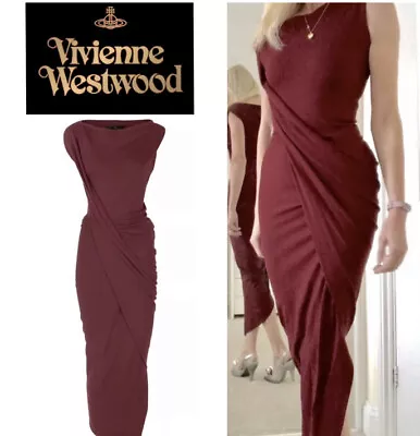 £210 • Buy VIVIENNE WESTWOOD ANGLOMANIA VIAN DRAPE DRESS NEW WITH TAGS Size M 10 12 £400