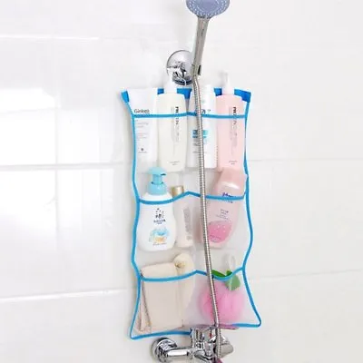 Bath Net Bathroom Storage Clothespin Mesh Bag Hooks Hanging Bag Organizer Shower • $12.53