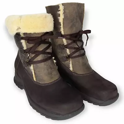 La Canadienne Winter Boot Size 8.5M Suede Leather Shearling Lined Eskimo Style • $250