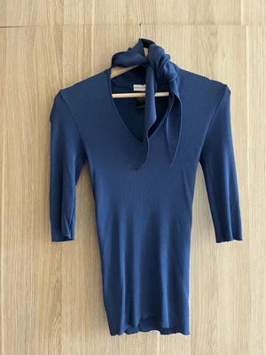 $95 • Buy Scanlan Theodore Blue Crepe Knit Cravat Top