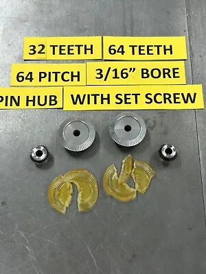 1 Pr Pic Design Stain/alum. 64 Pitch 32/64 Teeth 90 Deg Miter Gear Set 2:1 Ratio • $45