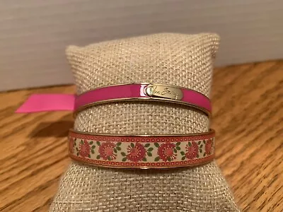 Very Nice Vera Bradley Vintage Pink & Flowered Bangle Bracelet • $11.05