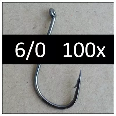 100x 6/0 Octopus Beak Suicide Fishing Hooks Tackle Chemically Sharpened • $16