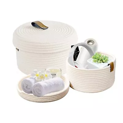 2pack Lidded Round Basket- Decorative Baskets With Lids For Shelves And Coffe... • $39.63