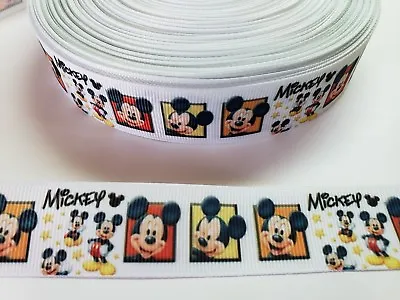 5 Yards 1  Mickey Mouse Grosgrain Ribbon Hair Bow Supply. • $3.99