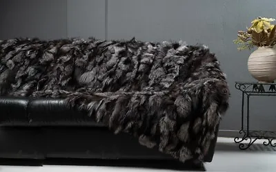 Real Fur Blanket Throw Fox Fur Blanket Throw Genuine Fur Blanket Real Fox Fur • $310