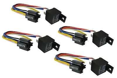 $12.46 • Buy 4 LOT TEMCo 12V 30 Amp Bosch Style S Relay With Harness Socket SPDT Automotive