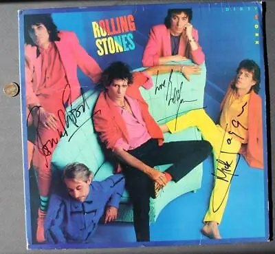 The Rolling Stones Signed / Autographed 1986 Dirty Work Album FOUR SIGNATURES--- • $699.99