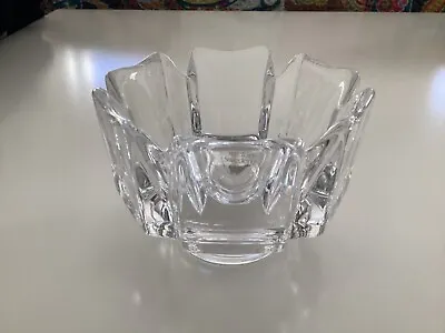 ORREFORS Crystal  Corona  115mm Bowl Sweden Art Glass Signed. • $35