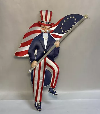 VINTAGE SILK Or SATIN UNCLE SAM PATRIOTIC DECORARION FOURTH OF JULY • $49.95