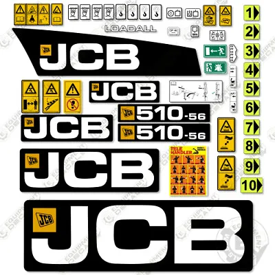 Fits JCB 510-56 (2012) Decal Kit Telehandler Stickers Telescopic Forklift • $249.95