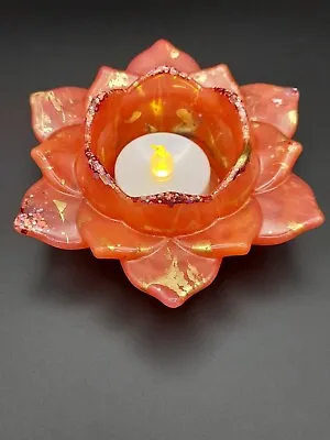 Resin Pair Lotus Flower Candle Holders Decor Flower Lotus Candle Holder Tealight • £8.99