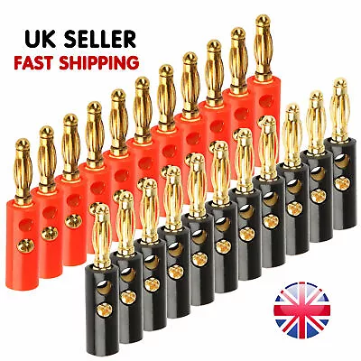 20pcs 4mm Professional High Quality Plated Speaker Cable Banana Plugs Connectors • £4.99