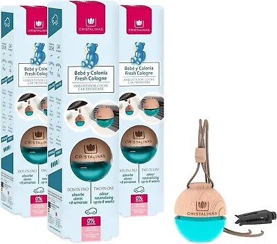 Pack Of 3 Car Air Fresheners Fresh Cologne Scent Odour Neutraliser Upto 8 Weeks • £8.99